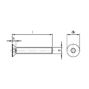 Afbeeldingen van Inbusbout met verzonken kop en volledige draad Din 7991 M5x25 inox A2-70 (S3)