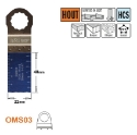CMT Multitoolzaagblad Fein Supercut voor hout & kunststof W=28mm I=48mm HCS, 1 stuk - OMS03-X1