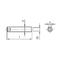 Afbeeldingen van Inbus stelschroef met platte punt 45H Din 913 M5x5 inox A2 (S2.5)