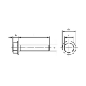 Afbeeldingen van Zeskantflensbout met vertanding onder kop en volledige draad Din 6921 M12x65 inox A4-70 (SW16)