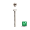 Afbeeldingen van Metaalschroef met bolle kop en PH2 kruisindruk Din 7985H M5x10 inox A2