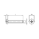 Afbeeldingen van Metaalschroef met bolle kop en PH2 kruisindruk Din 7985H M4x6 inox A2