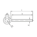 Afbeeldingen van Schroefoog gesloten met metrische draad M4x10 inox A2