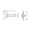 Afbeeldingen van Vleugelschroef Amerikaans model type 316 M8x60 inox A4