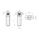 Afbeeldingen van Hamerkopbout met veerkogel M8x32 inox A2