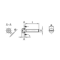 Afbeeldingen van Kruisgatschroef met zaagsleuf Din 404 M6x16 inox A1 - AISI 303