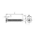 Afbeeldingen van Antidiefstal plaatschroef met torxaandrijving met pin en verzonken kop 6.3x50 inox A2 (TX30-Pin)