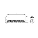 Afbeeldingen van Veiligheidsplaatschroef met eenrichting aandrijving en lenskop 6.3x25 inox A2