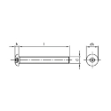 Afbeeldingen van Antidiefstalbout met inbusaandrijving met pin en bolle kop M8x45 inox A2 (S5-Pin)