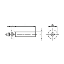 Afbeeldingen van Veiligheidsbout met inbusaandrijving met plug en bolle kop M10x45 inox A2