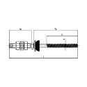 Afbeeldingen van Zonnepaneel bevestiging met kegelpunt en EPDM parasolring 25mm 8x200/50 inox A2