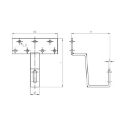 Afbeeldingen van Solar dakhaak bevestiging 150x50x5/5mm inox A2