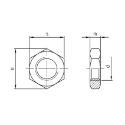 Afbeeldingen van Zeskantmoer Din 936 laag model M30 inox A4