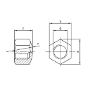 Afbeeldingen van Zeskant dopmoer laag model Din 917 M4 inox A4