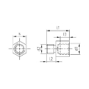 Afbeeldingen van Zeskant reductiemoer type 9171 M10 - M16 inox A2