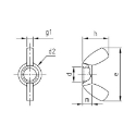 Afbeeldingen van Vleugelmoer amerikaans model Din 315 M5 inox A2