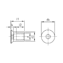 Afbeeldingen van Hulsmoer met binnenzeskant en verzonken kop type 9062 M8x16 inox A4