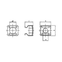 Afbeeldingen van Kooimoer type 9039 M8 voor plaatdikte 1.8 - 3.2mm inox A2