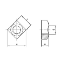 Afbeeldingen van Vierkante moer Din 577 M5 inox A4-80