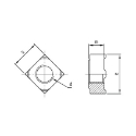 Afbeeldingen van Vierkante lasmoer Din 928 M6 inox A2