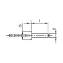 Afbeeldingen van Blindklinknagel met platte kop en gegroefde trekpen 3.2x10 inox A4/A4