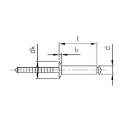 Afbeeldingen van Blindklinknagel met verzonken kop en gegroefde trekpen 5x10 inox A2/A2