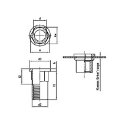 Afbeeldingen van Blindklinkmoeren met platte kop en gedeeltelijke zeskantschacht 4x11.5 inox A2