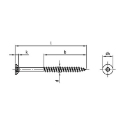 Afbeeldingen van Houtschroef Torx TX40 met verzonken kop en deeldraad 8x150/80 inox A2