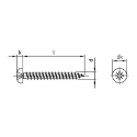 Afbeeldingen van Houtschroef Pozidrive PZ2 met bolkop en volledige draad 4.5x60 inox A2