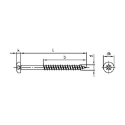 Afbeeldingen van Houtschroef Pozidrive PZ3 met bolkop en deeldraad 6x180/70 inox A2