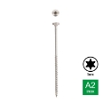 Afbeeldingen van Houtschroef Torx TX25 met bolkop en deeldraad 5x40/24 inox A2