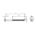 Afbeeldingen van Houtschroef Torx TX10 met bolkop en deeldraad 3.5x45/30 inox A2