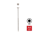 Afbeeldingen van Houtschroef Torx TX25 met bolkop en deeldraad 5x45/30 inox A4