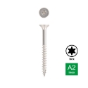 Afbeeldingen van Houtschroef Torx TX20 met verzonken kop, deeldraad en voorsnijpunt 4.5x25/18 inox A2