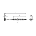 Afbeeldingen van Houtschroef Torx TX25 met verzonken kop, deeldraad, freesribben en voorsnijpunt 5x40/24 inox A4