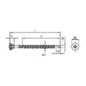 Afbeeldingen van Houtschroef Torx TX20 met verzonken kop, deeldraad, freesribben en boorpunt 4.5x80/54 inox C2 - AISI 410