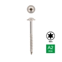 Afbeeldingen van Tellerkopschroef Torx TX25 met deeldraad en voorsnijpunt 5x70/42 inox A2