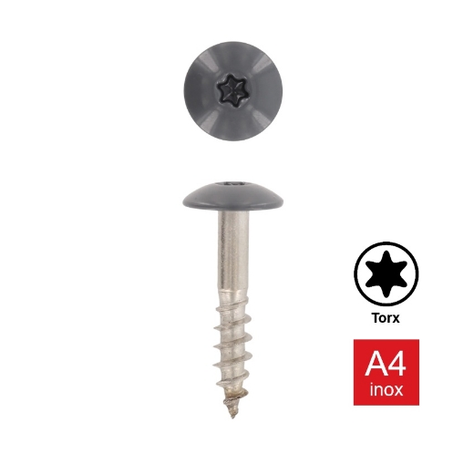 Afbeeldingen van Trespaschroef Torx TX20 gelakt Ral 7012 (Basaltgrijs) 5.5x55 inox A4