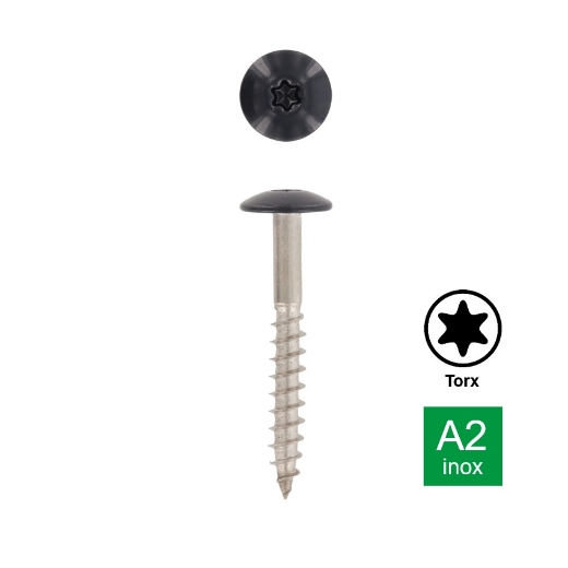 Afbeeldingen van Trespaschroef Torx TX20 gelakt Ral 7016 (Antracietgrijs) 4.8x32 inox A2