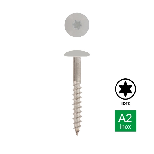 Afbeeldingen van Trespaschroef Torx TX20 gelakt Ral 7047 (Telegrijs) 5.5x35 inox A2