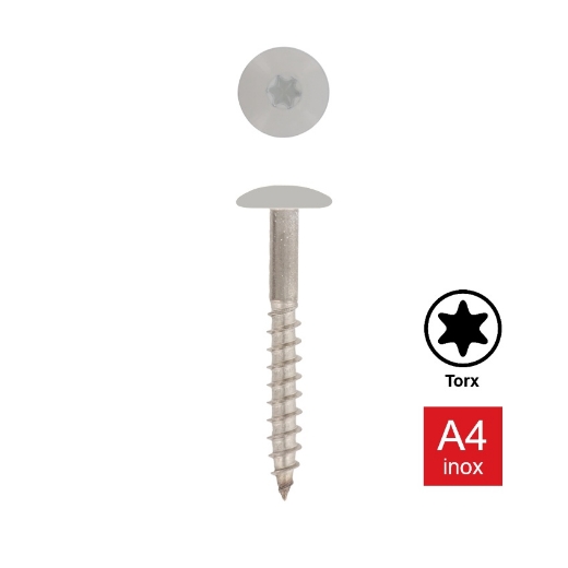 Afbeeldingen van Trespaschroef Torx TX20 gelakt Ral 7047 (Telegrijs) 5.5x45 inox A4