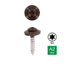 Afbeeldingen van Spenglerschroef Torx TX20 met EPDM afdichtingsring Ø 15mm gelakt Ral 8014 (Sepiabruin) 4.5x45 inox A2