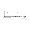 Afbeeldingen van Stokeinde / Stokschroef met Torx aandrijving en 6-kant sleutelvlak M10x150 inox A2 (TX25+SW8)