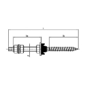 Afbeeldingen van Stokschroef met sluitring (Din 125A + Din 9021) met moer en EPDM ring M10x180 inox A2