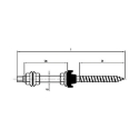 Afbeeldingen van Stokschroef met gekartelde moeren (Din 6923) en EPDM ring M10x160 inox A2