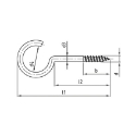 Afbeeldingen van Schroefhaak open 6x100 inox A2