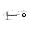 Afbeeldingen van Plaatschroef voor vensterbank met bolle kop en nylon ring Pozidrive PZ2 Bruin 3.9x16 inox A2