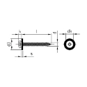 Afbeeldingen van Plaatschroef voor vensterbank met bolle kop en nylon ring Torx TX15 Ral 7016 3.9x16 inox A2