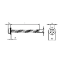 Afbeeldingen van Bekledingschroef met punt, zeskant kop en EPDM afdichtingsring 16mm 6.5x300 inox A2 (SW3/8")