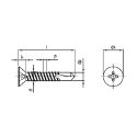 Afbeeldingen van Zelfborende plaatschroef met verzonken kop Philips PH2 Din 7504O-H 4.2x16 inox A2